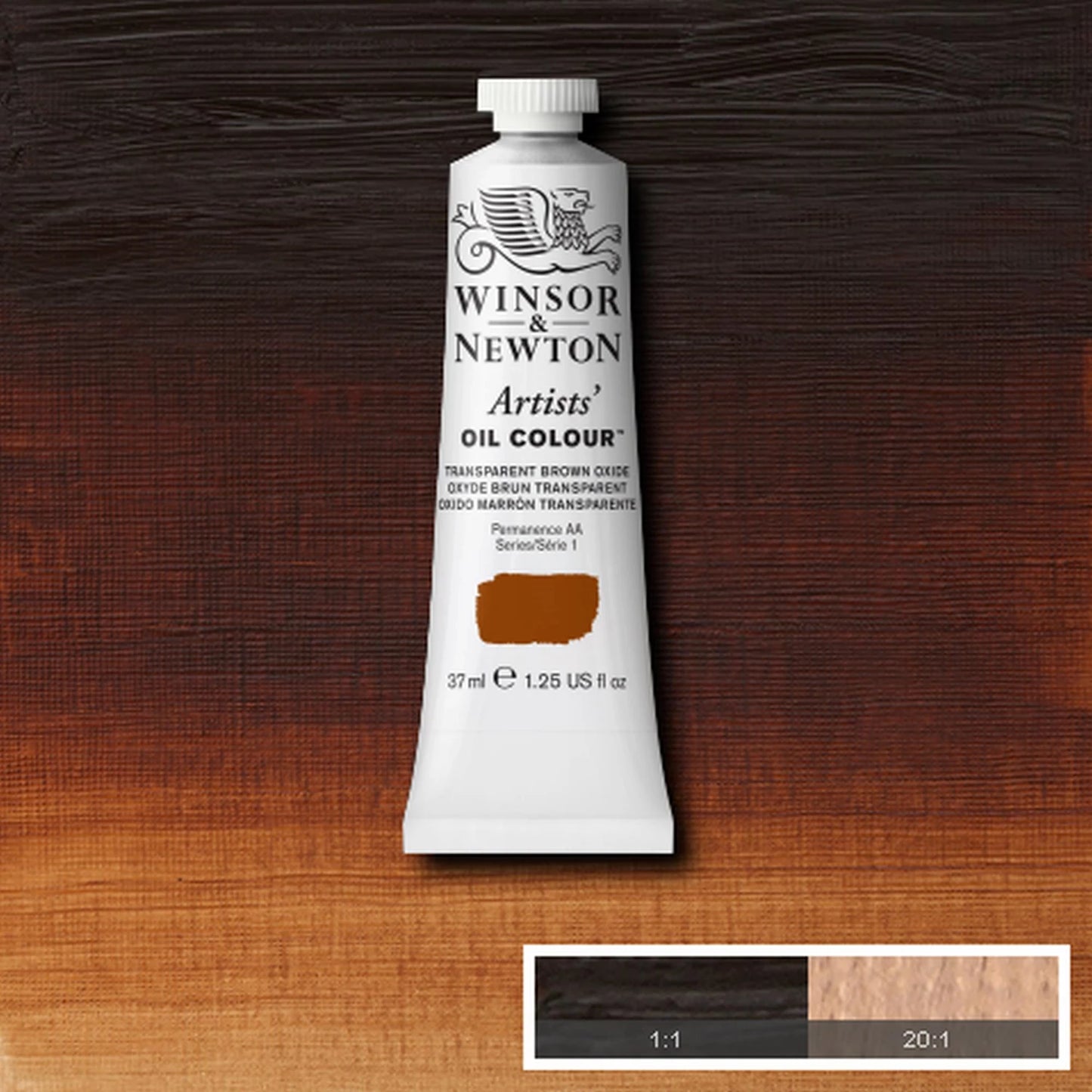 W&N PEINTURE À L'HUILE D'ARTISTE TUBE DE 37ML OXYDE BRUN TRANSPARENT