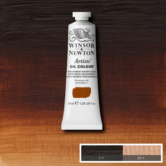 W&N PEINTURE À L'HUILE D'ARTISTE TUBE DE 37ML OXYDE BRUN TRANSPARENT