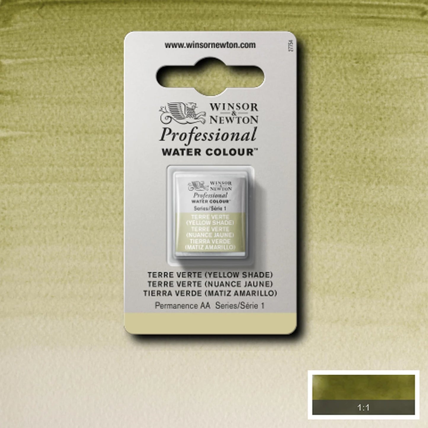 W&N AQUARELLE PROF. 1/2 GODET TERRE VERTE (JAUNE)