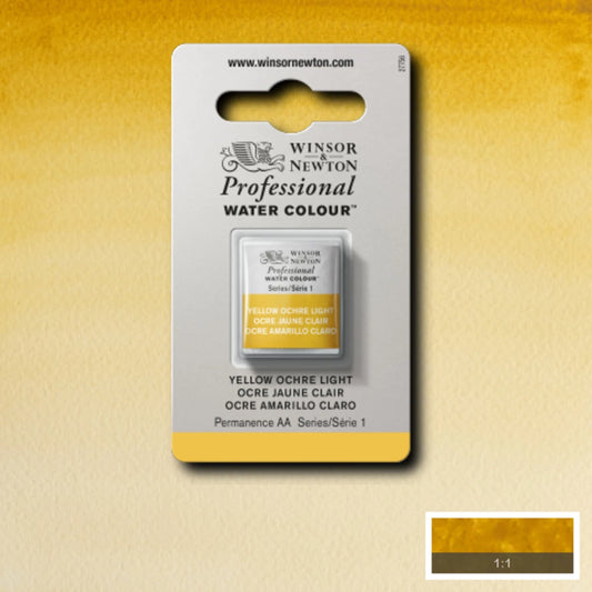 AQUARELLE PROFESSIONNELLE W&N 1/2 GODET JAUNE CLAIR OCRE