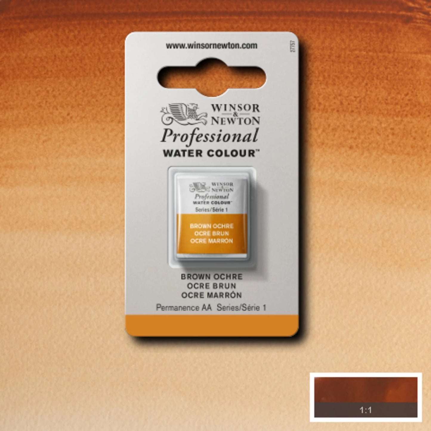 W&N PRO. AQUARELLE 1/2 GODET OCRE BRUN