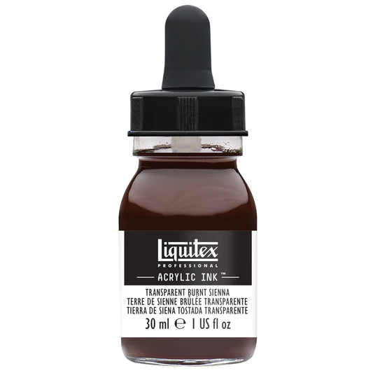 LQX PROF. ENCRE ACRYLIQUE FLACON 30ML TERRE DE SIENNE BRÛLÉE TRANSPARENTE