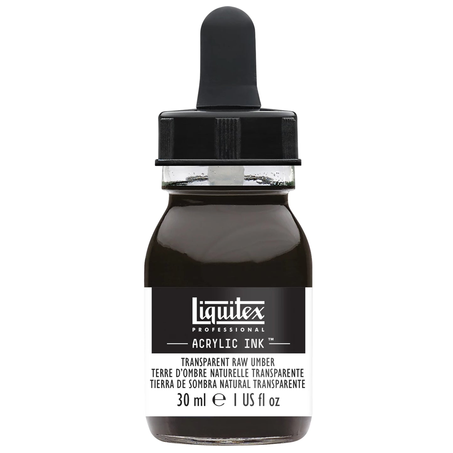 LQX PROF. ENCRE ACRYLIQUE FLACON 30ML TERRE D'OMBRE NATURELLE TRANSPARENTE