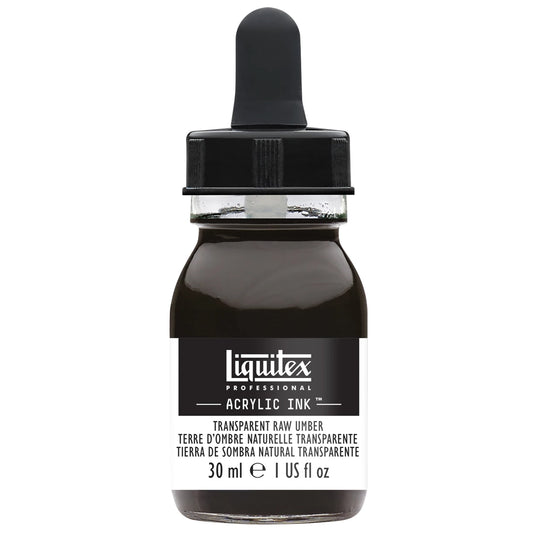 LQX PROF. ENCRE ACRYLIQUE FLACON 30ML TERRE D'OMBRE NATURELLE TRANSPARENTE