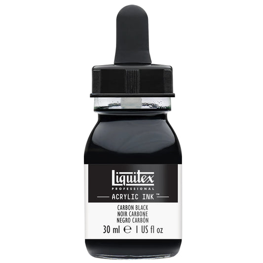 LQX PROF. ENCRE ACRYLIQUE FLACON 30 ML NOIR CARBONE
