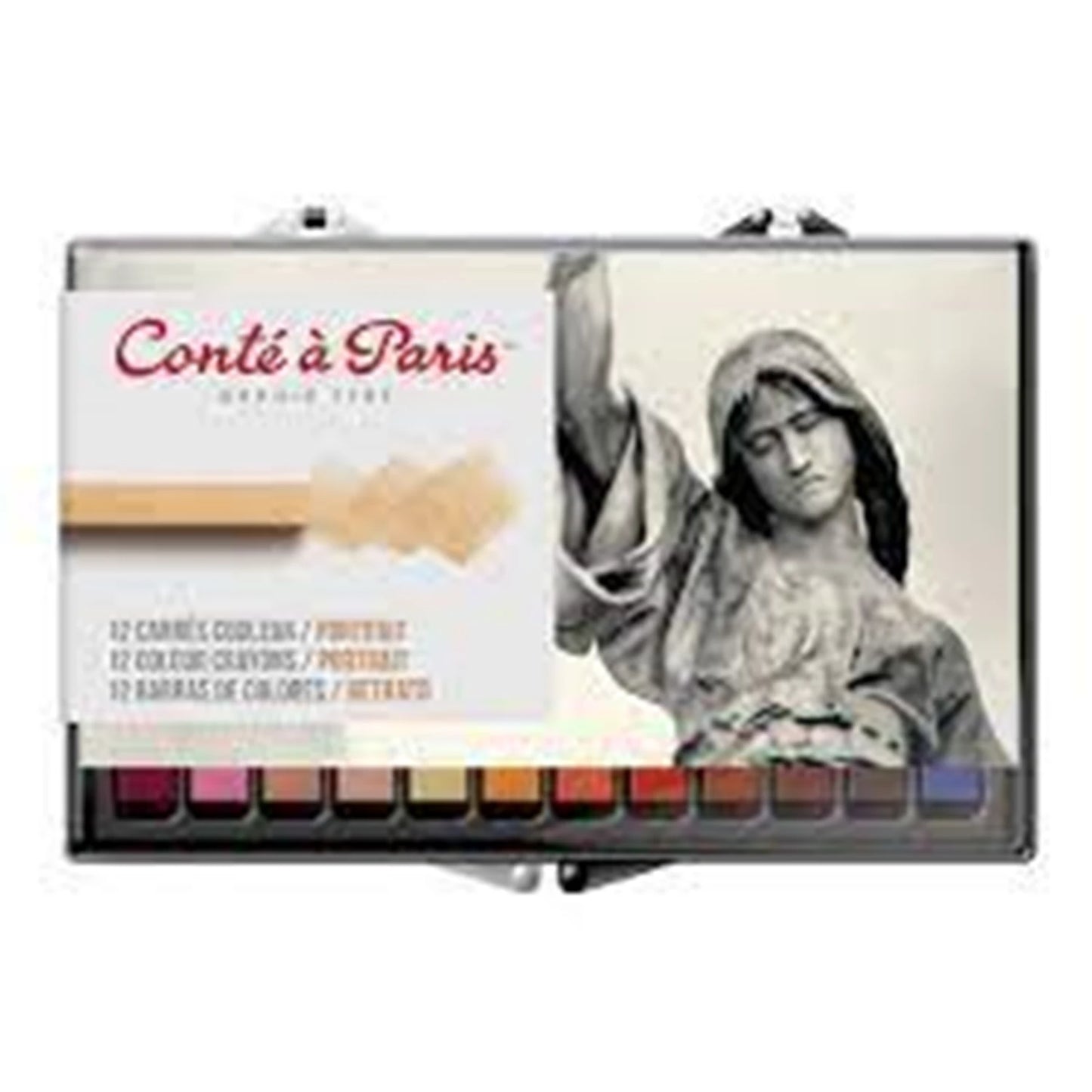 GAMME CRAYONS CONTE CARRÉS 12 COULEURS PORTRAIT