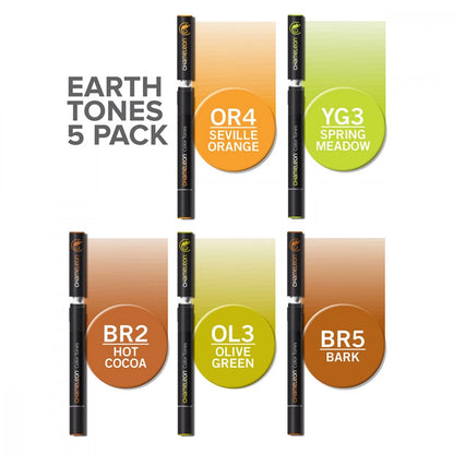 LOT DE 5 STYLOS CHAMELEON TEINTES TERRE