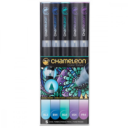 ENSEMBLE DE 5 STYLOS TEINTES FROIDES CHAMELEON