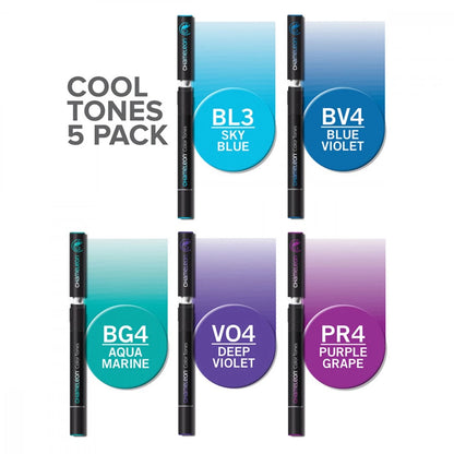 ENSEMBLE DE 5 STYLOS TEINTES FROIDES CHAMELEON