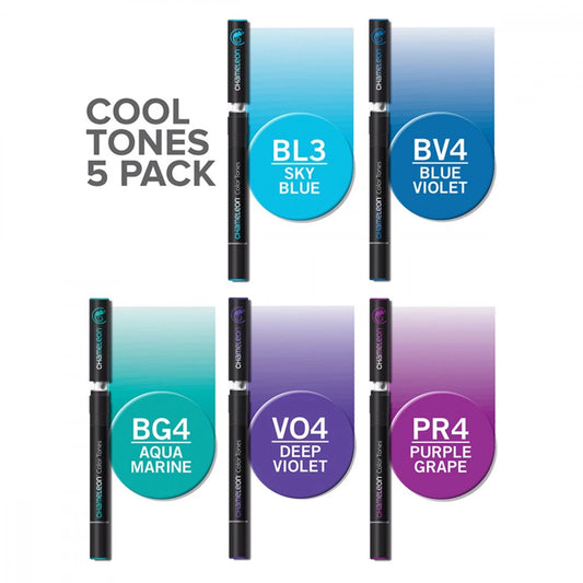 ENSEMBLE DE 5 STYLOS TEINTES FROIDES CHAMELEON