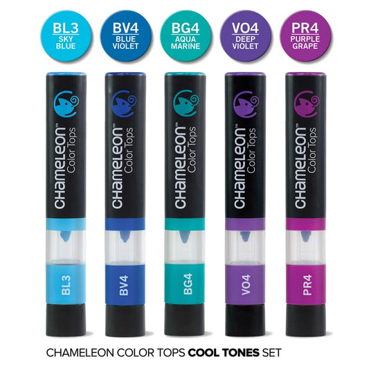 SET DE 5 STYLOS CHAMELEON TEINTES FROIDES