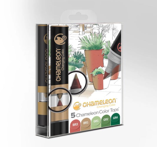 LOT DE 5 STYLOS CHAMELEON NATURAL TONES