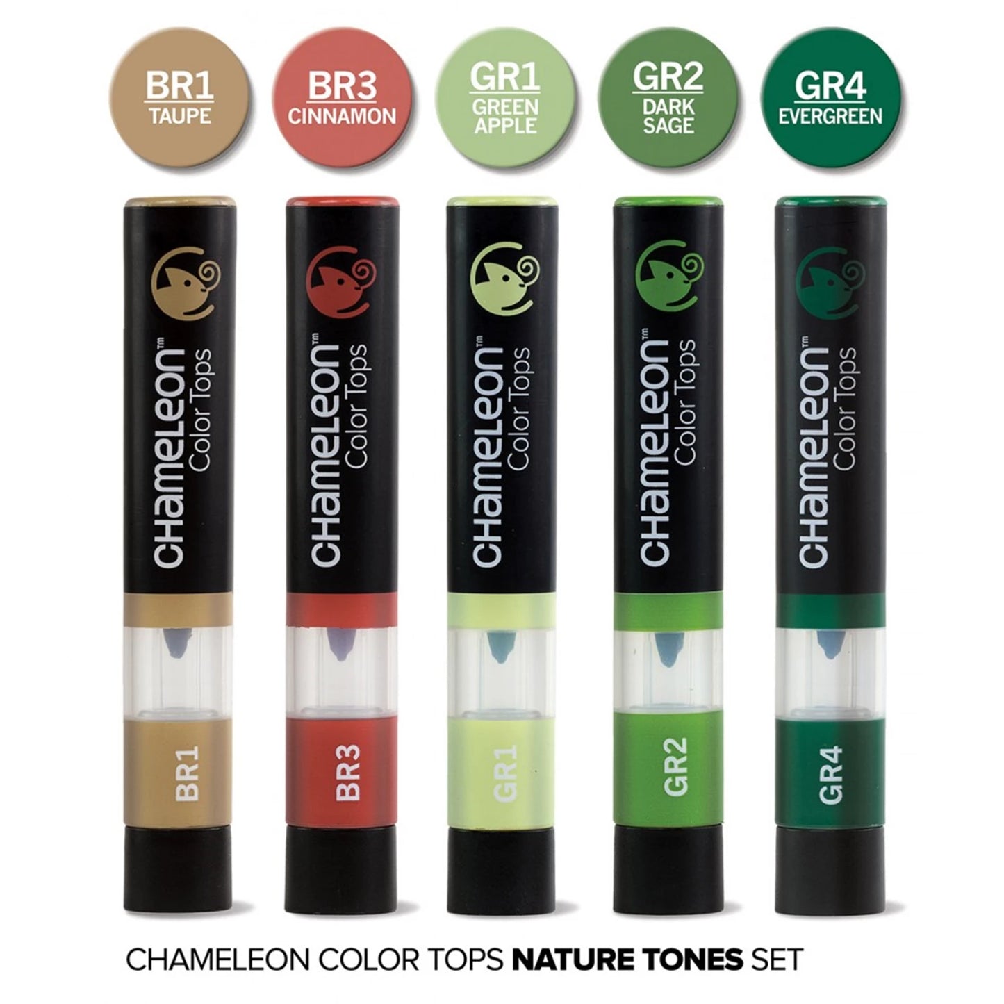 LOT DE 5 STYLOS CHAMELEON NATURAL TONES