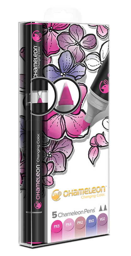LOT DE 5 STYLOS CHAMELEON TONALITÉS FLORALES