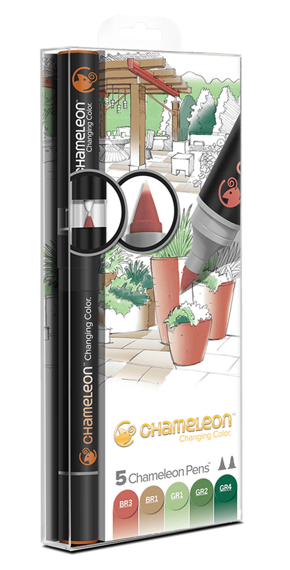LOT DE 5 STYLOS CHAMELEON NATURA TONES
