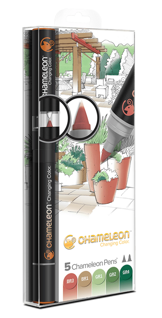 LOT DE 5 STYLOS CHAMELEON NATURA TONES