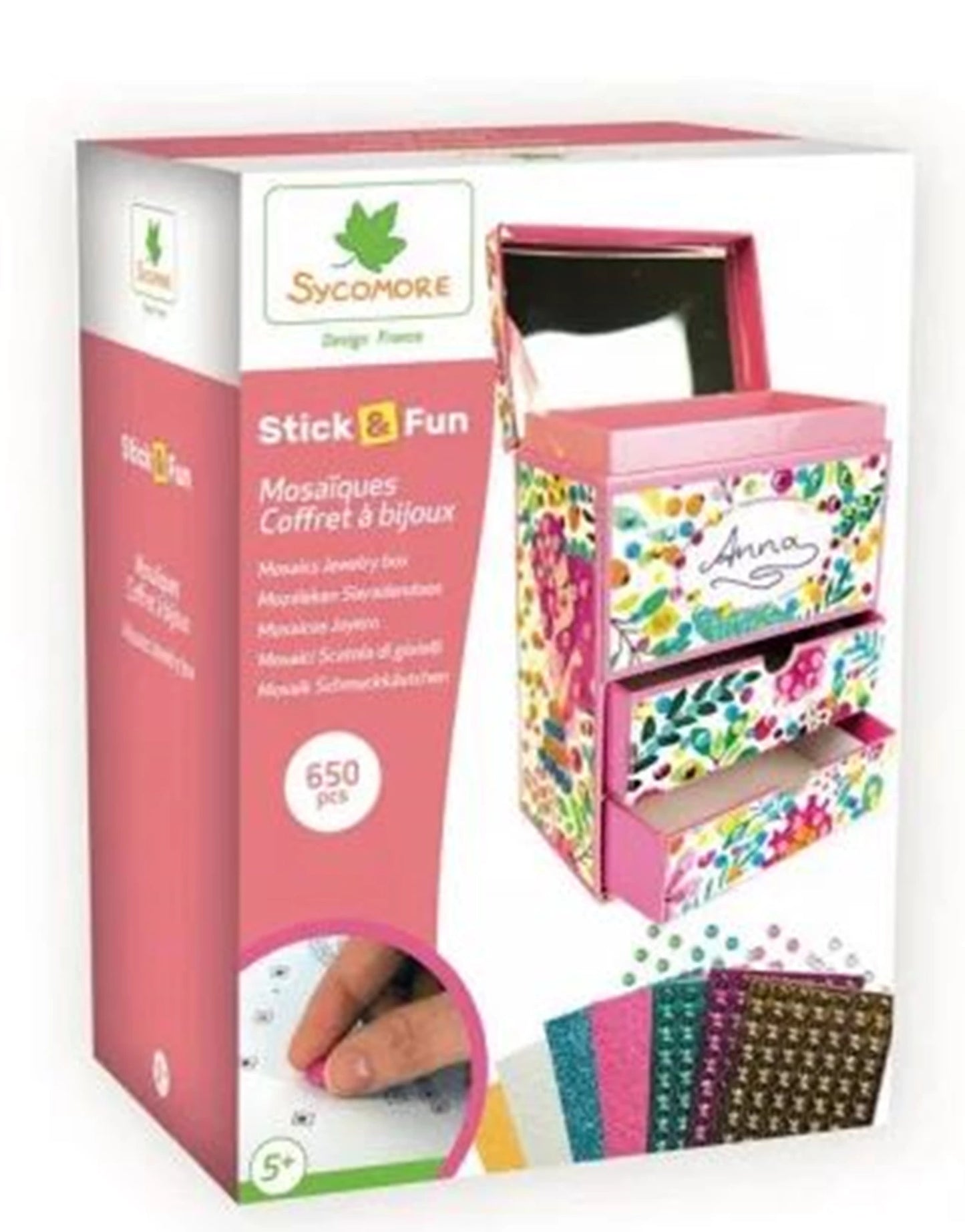 STICK'N FUN 3D MOSAÏQUES COFFRET BIJOUX (FR-DE-IT)