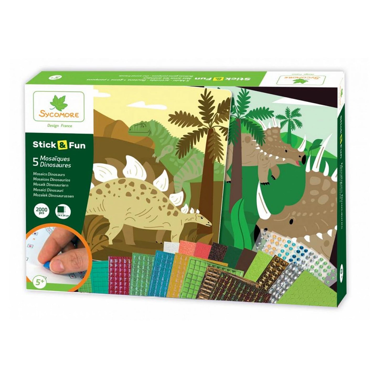 STICK'N FUN XL MOSAÏQUES DINOSAURES (FR-DE-IT)