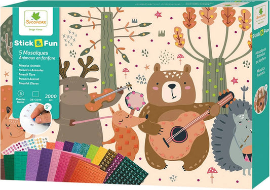 STICK'N FUN XL MOSAÏQUES ANIMAUX FANFARE (FR-DE-IT)