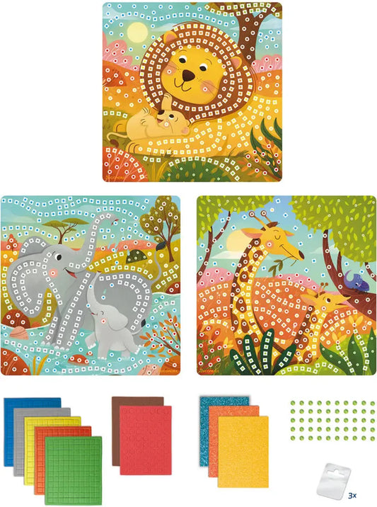 STICK'N FUN PM MOSAÏQUES ANIMAUX DE LA SAVANE (FR-DE-IT)