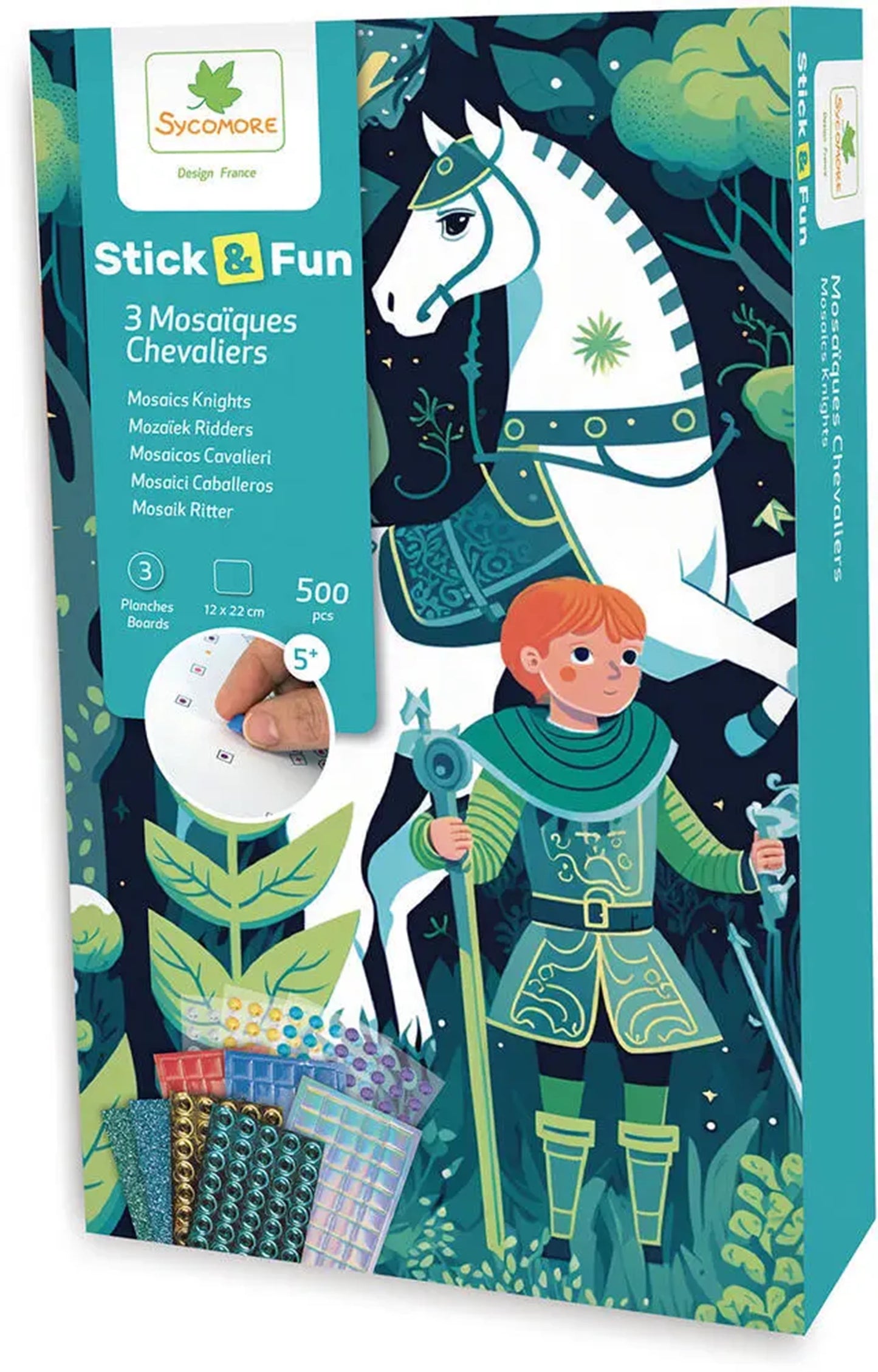 STICK'N FUN MINI MOSAÏQUES CHEVALIERS (FR-DE-IT)