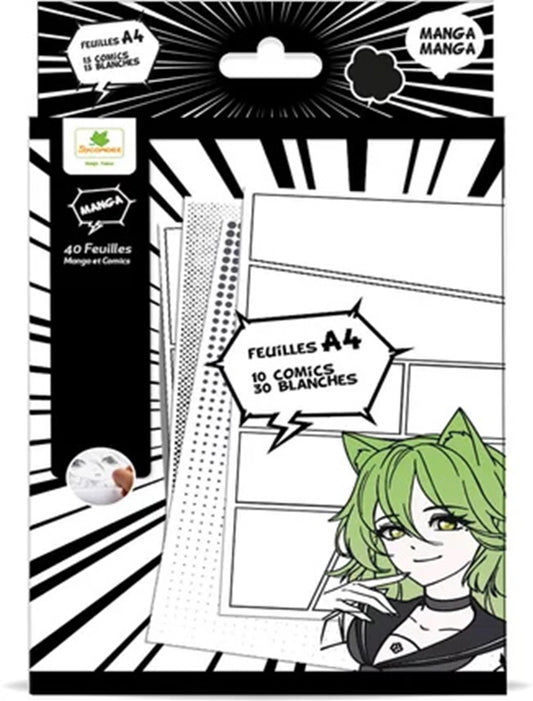 ARTISSIMO MANGA BLOC DE FEUILLES LAYOUT A4 + TEXTURE (FR-DE