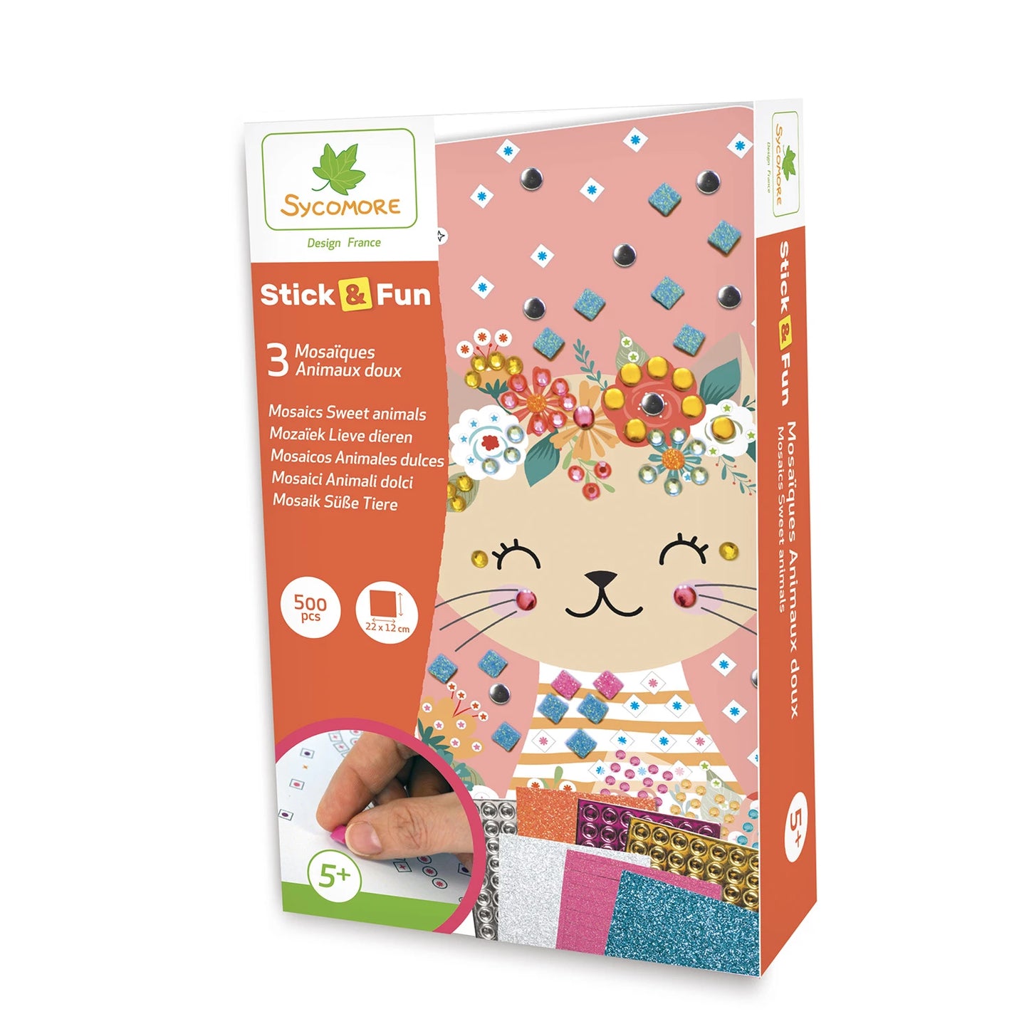 STICK'N FUN MINI MOSAÏQUES ANIMAUX DOUX (FR-DE-IT)