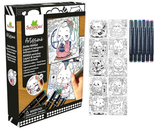 SYCOMORE - ARTISSIMO S LAYOUT ET MARQUEURS ANIMAUX KAWAII (FR-DE-IT) - F/D/I/ML