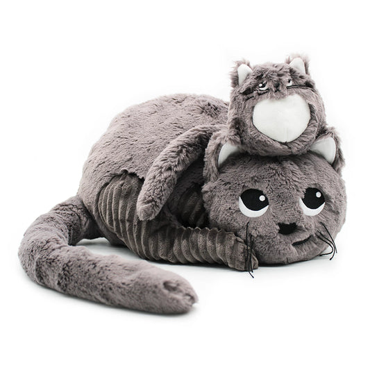 MIAOU LE CHAT MAMAN ET BÉBÉ MARRON GRIS