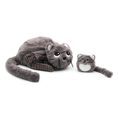 MIAOU LE CHAT MAMAN ET BÉBÉ MARRON GRIS