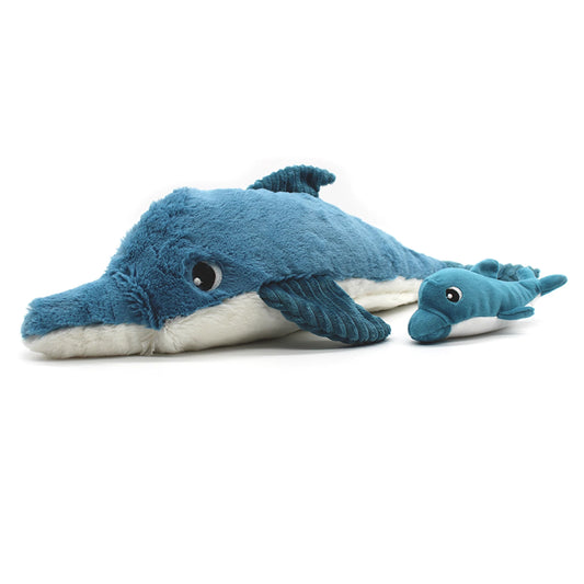 TOFOU LE DAUPHIN MAMAN ET BÉBÉ BLEU