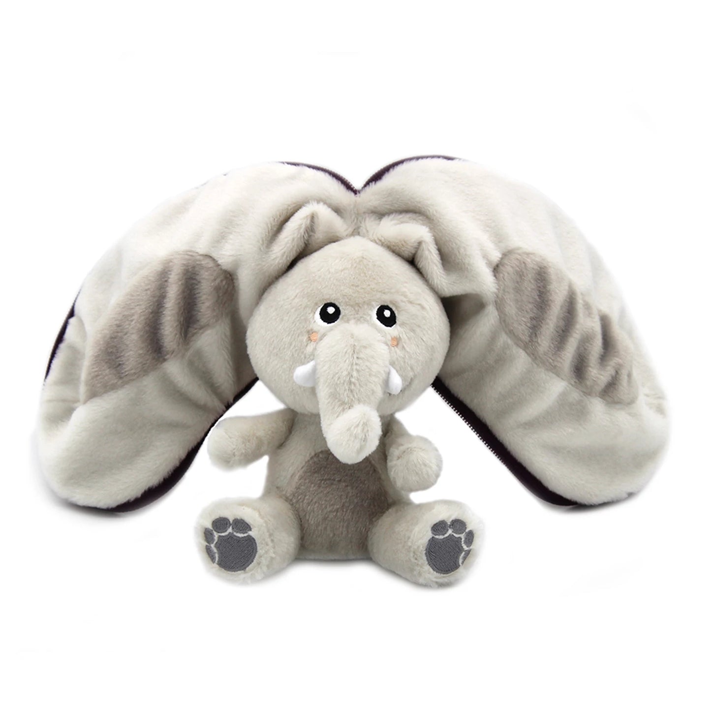 FLIPETZ PEAU. ÉLÉPHANT DE VELOURS ET AUBERGINES