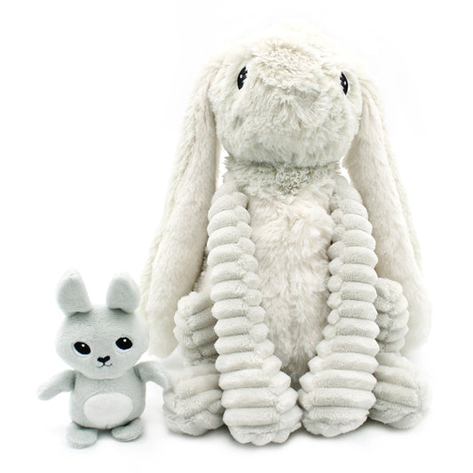 PELUCHE BUNNY MAMAN&BÉBÉ GRIS CLAIR