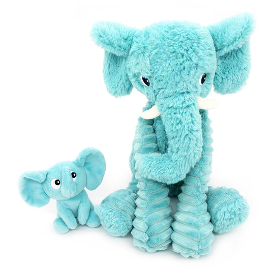 DIMOITOU L'ÉLÉPHANT MAMAN ET BÉBÉ BLEU LAGON