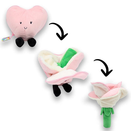 FLIPETZ - FLIPETZ - ICH LIEBE DICH HERZ / BLUME PLÜSCH ROSA - F/D/I/ML/F/D/I/ML