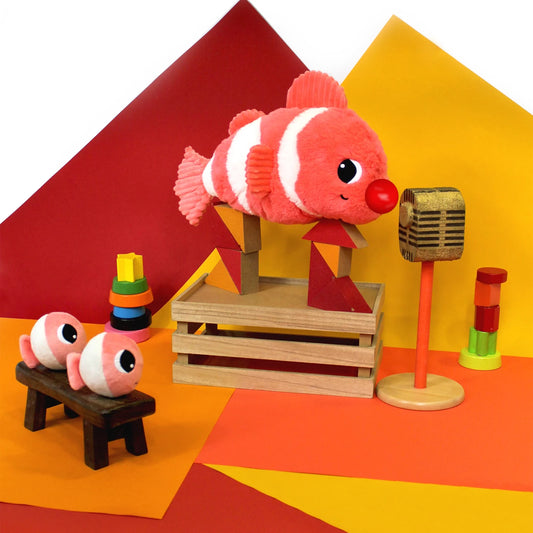 BIGOU POISSON CLOWN MAMAN ET BÉBÉ CORAIL EAU