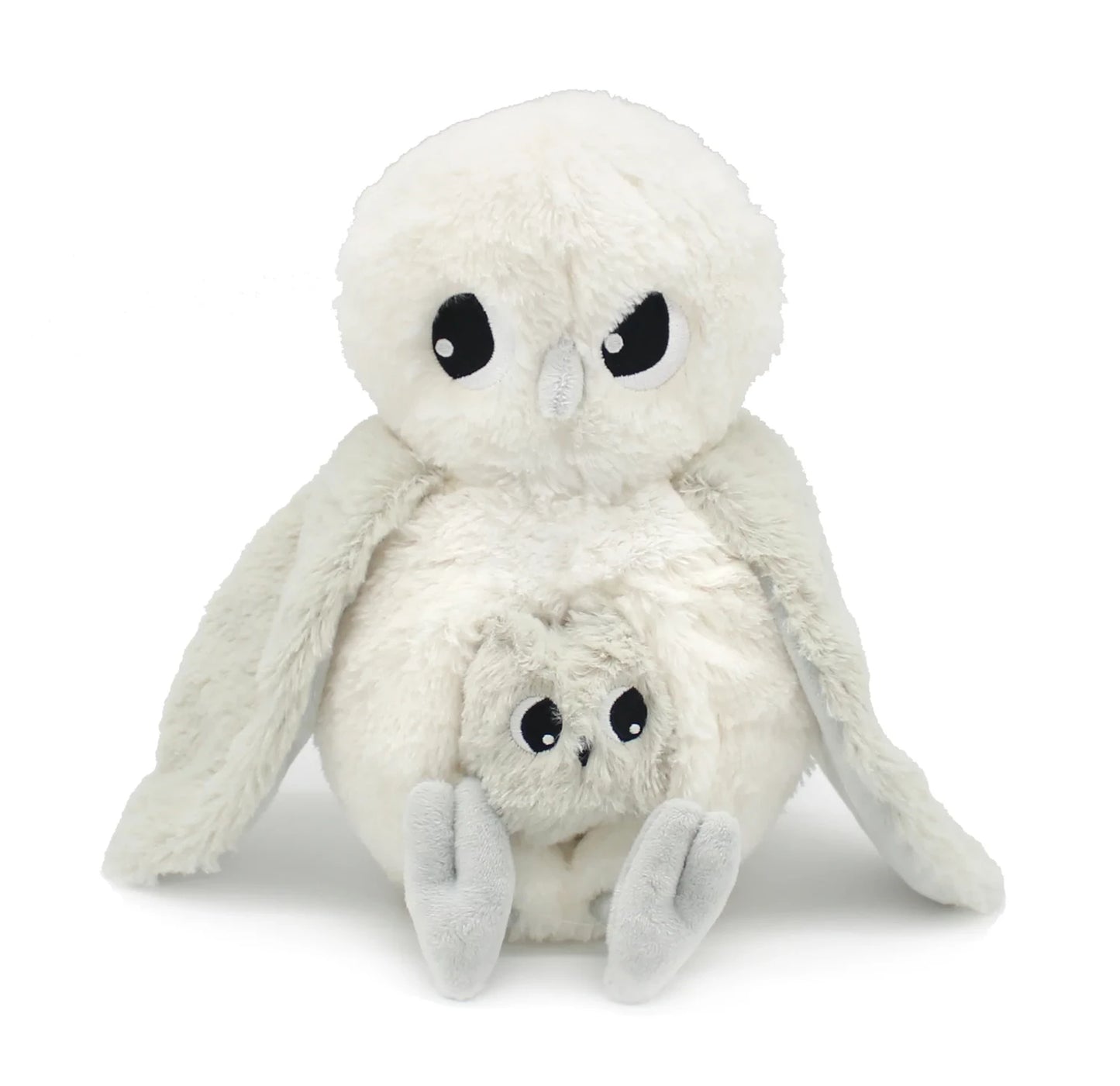 HIBOU MAMAN ET BÉBÉ BLANC
