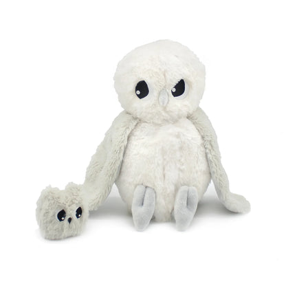 HIBOU MAMAN ET BÉBÉ BLANC