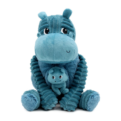 PTIPOTOS - BIBOU L'HIPPOPOTAME MAMAN ET BÉBÉ BLEU - F/D/I/ML/F/D/I/ML