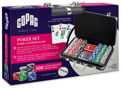 CARTAMUNDI - COPAG POKERKOFFER PREMIUM 300 CHIPS 11.5G MARKEN, 2 JEU - D/F/I/ML
