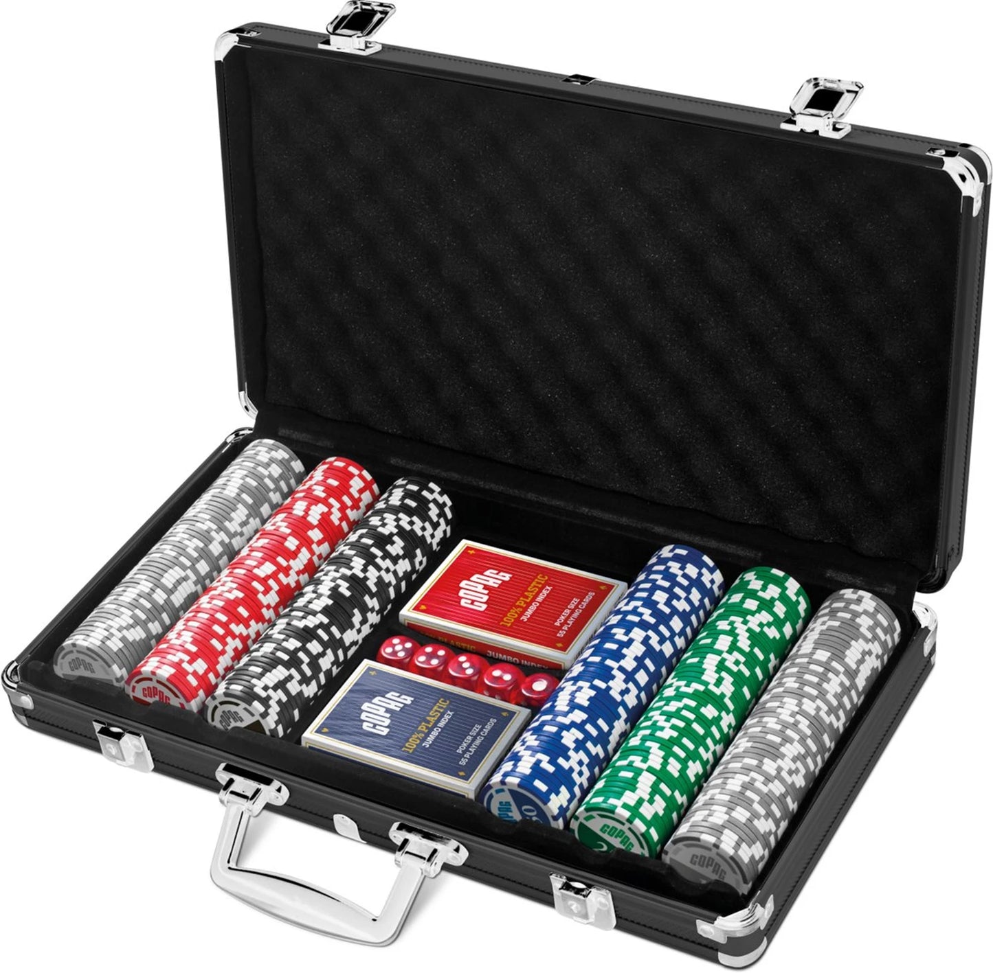 CARTAMUNDI - COPAG POKERKOFFER PREMIUM 300 CHIPS 11.5G MARKEN, 2 JEU - D/F/I/ML