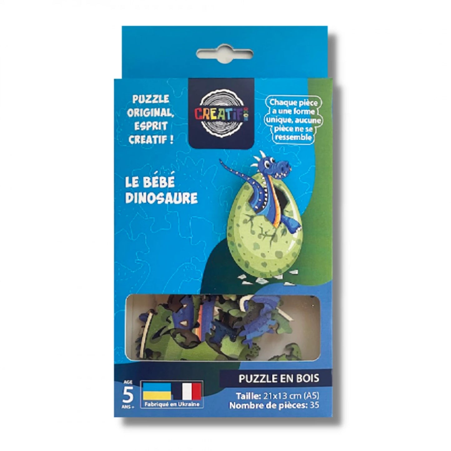 PZ BOIS ENFANT - BÉBÉ DINOSAURE 35PZ