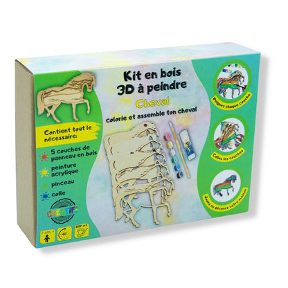 KIT EN BOIS 3D À PEINDRE CHEVAL