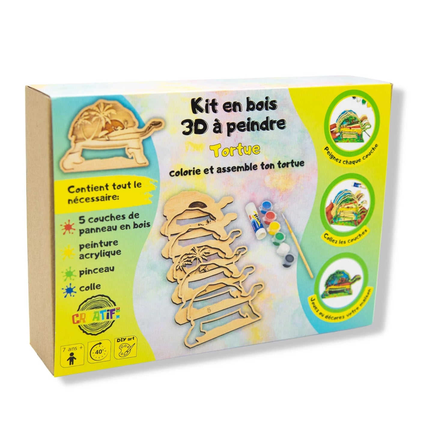 KIT EN BOIS 3D À PEINDRE TORTUE