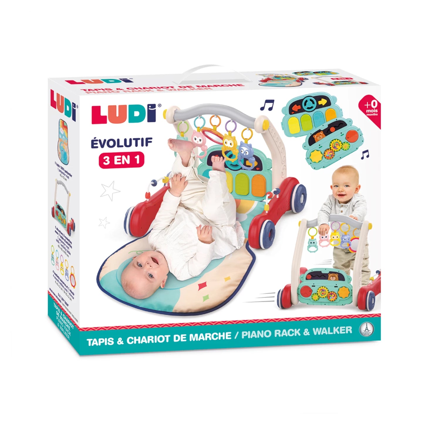 LUDI - TAPIS ET CHARIOT DE MARCHE - F/D/D/I