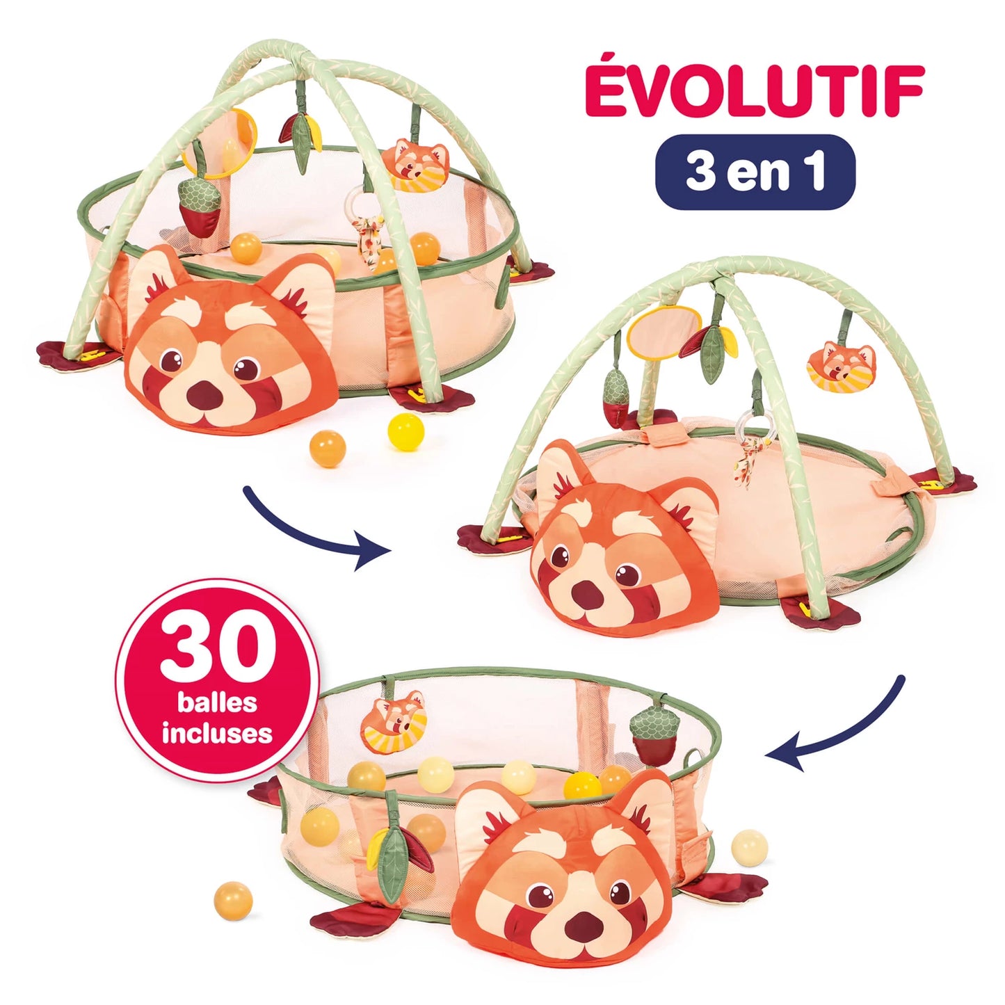 LUDI - KRABBELDECKE UND BÄLLEBAD PANDA - F/D/D/I