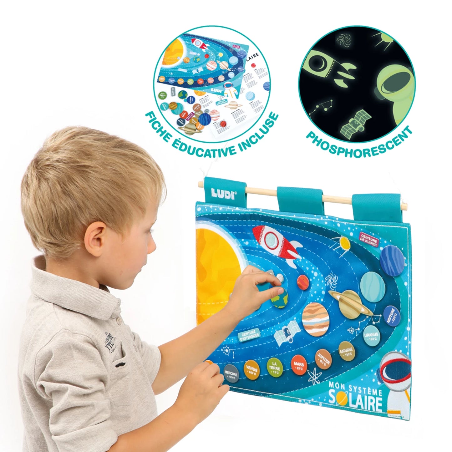LUDI - MON SYSTÈME SOLAIRE PHOSPHORESCENT EN TISSU (FR) - F