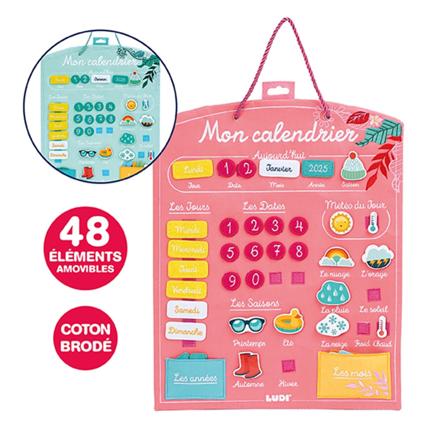 LUDI - CALENDRIER CORAIL EN TISSU (FR) - F