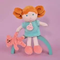 BAMBOLA DI STOFFA - MISS MINT - 21CM - DOUDOU & CHAMPAGNE