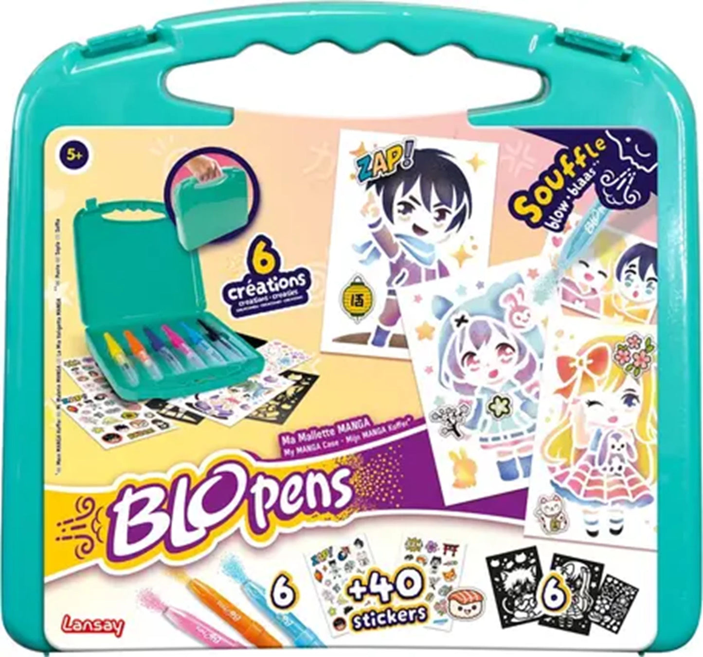 LANSAY - BLOPENS SPRAY PENNENSET MIT MANGA-ETUI (FR-EN-NL-DE-ES-IT) - F/D/I